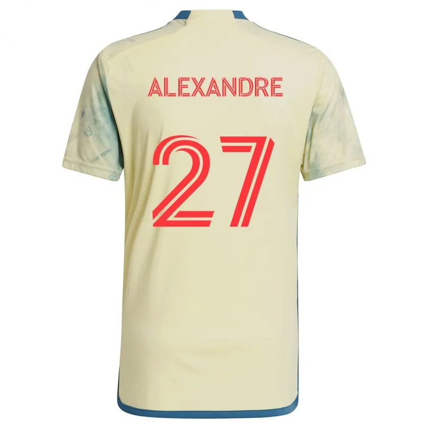 Danxen Enfant Maillot Davi Alexandre #27 Jaune Rouge Bleu Tenues Domicile 2024/25 T-Shirt