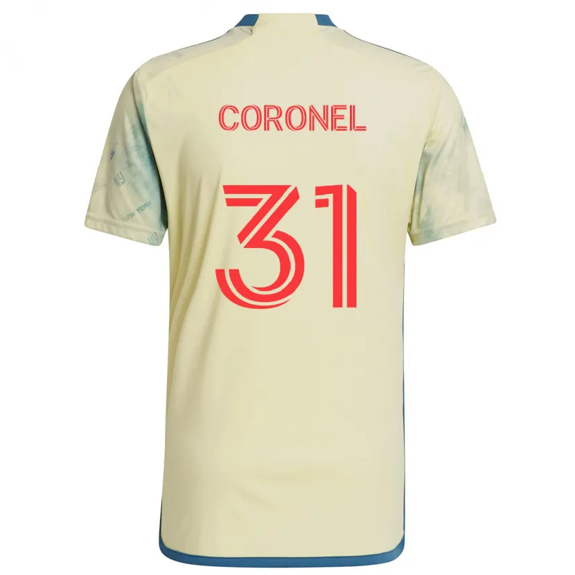 Danxen Enfant Maillot Carlos Coronel #31 Jaune Rouge Bleu Tenues Domicile 2024/25 T-Shirt