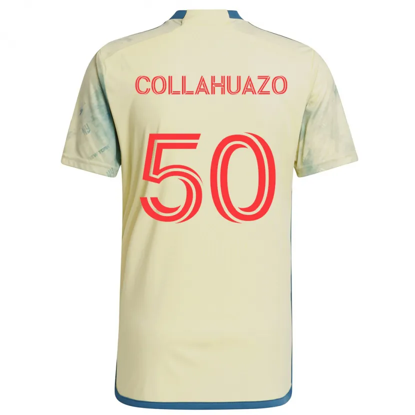 Danxen Enfant Maillot Jair Collahuazo #50 Jaune Rouge Bleu Tenues Domicile 2024/25 T-Shirt