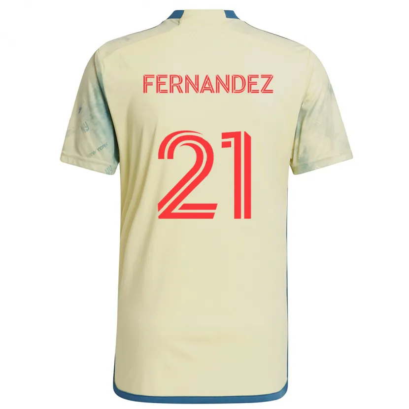 Danxen Enfant Maillot Omir Fernandez #21 Jaune Rouge Bleu Tenues Domicile 2024/25 T-Shirt