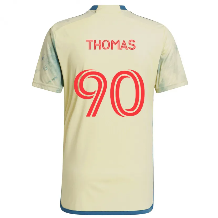 Danxen Enfant Maillot Oladayo Thomas #90 Jaune Rouge Bleu Tenues Domicile 2024/25 T-Shirt