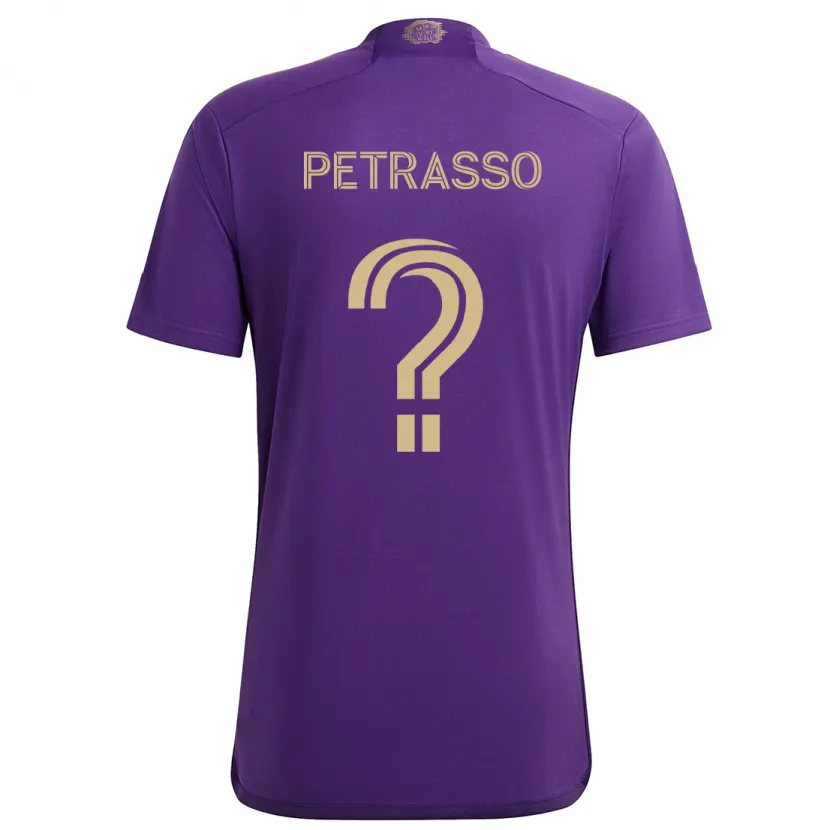 Danxen Enfant Maillot Luca Petrasso #0 Violet Jaune Tenues Domicile 2024/25 T-Shirt