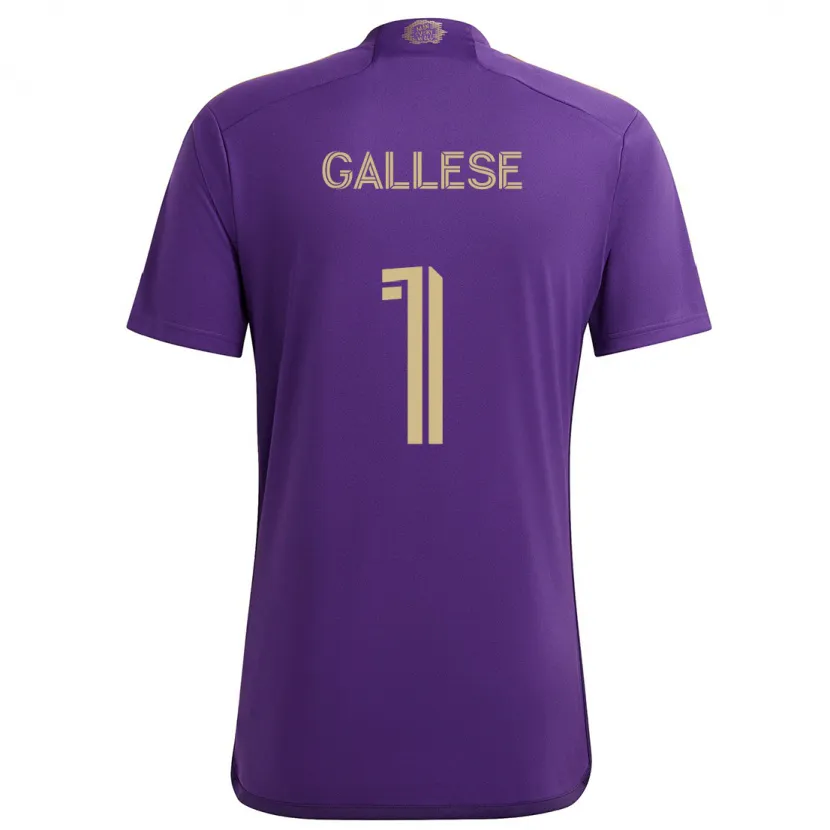 Danxen Enfant Maillot Pedro Gallese #1 Violet Jaune Tenues Domicile 2024/25 T-Shirt