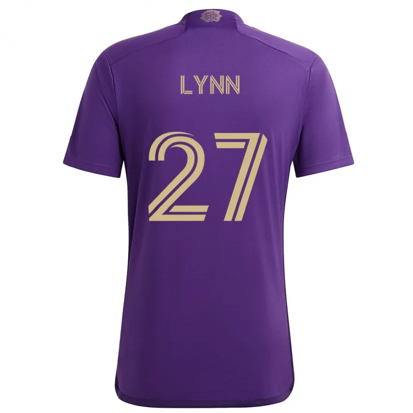 Danxen Enfant Maillot Jack Lynn #27 Violet Jaune Tenues Domicile 2024/25 T-Shirt