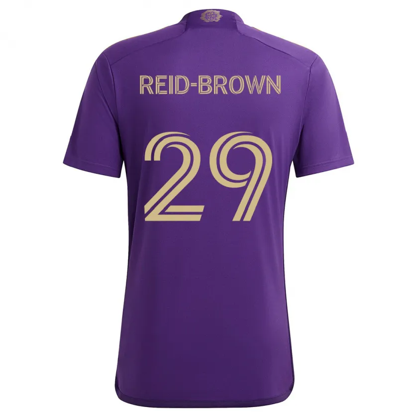 Danxen Enfant Maillot Tahir Reid-Brown #29 Violet Jaune Tenues Domicile 2024/25 T-Shirt