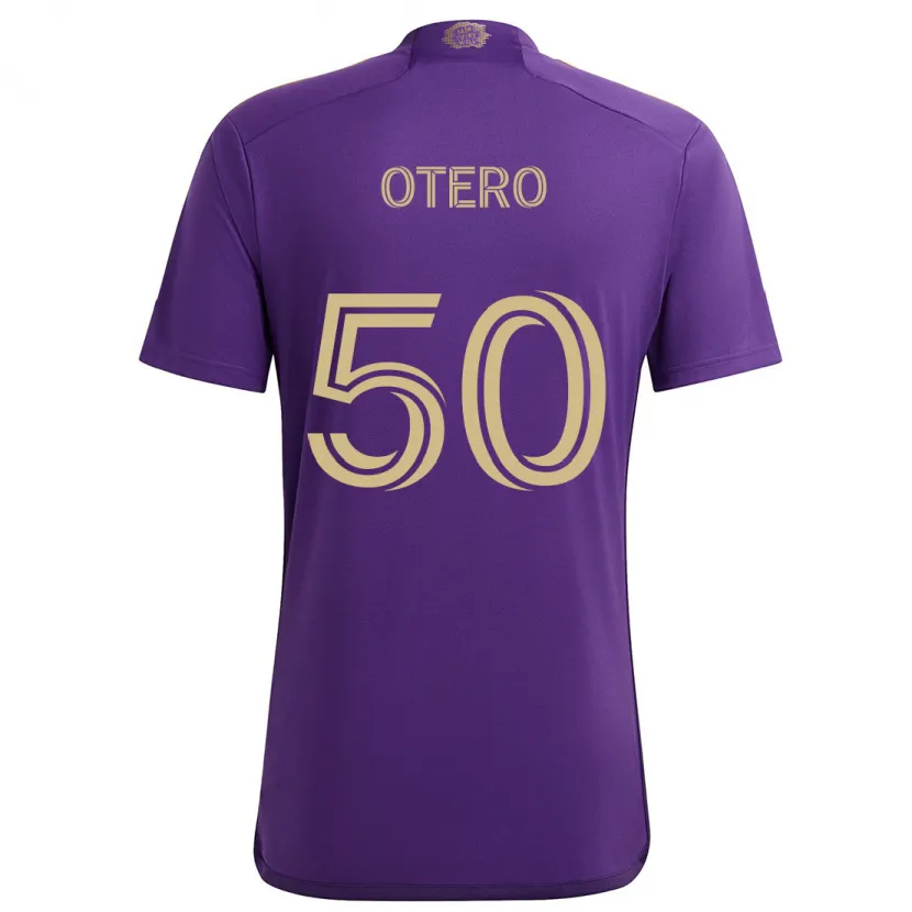 Danxen Enfant Maillot Javier Otero #50 Violet Jaune Tenues Domicile 2024/25 T-Shirt