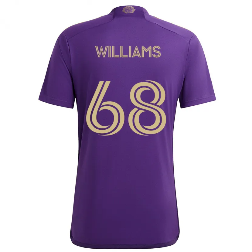 Danxen Enfant Maillot Thomas Williams #68 Violet Jaune Tenues Domicile 2024/25 T-Shirt