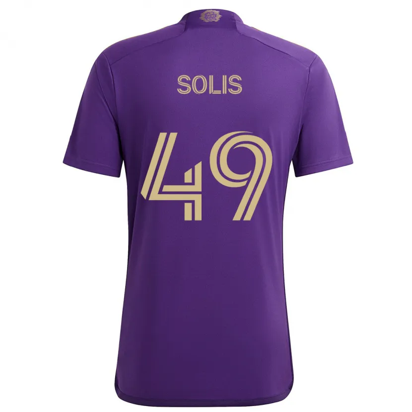 Danxen Enfant Maillot Jhon Solís #49 Violet Jaune Tenues Domicile 2024/25 T-Shirt