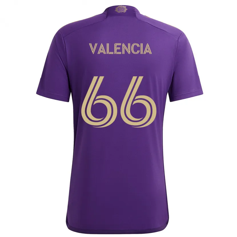 Danxen Enfant Maillot Yeiler Valencia #66 Violet Jaune Tenues Domicile 2024/25 T-Shirt