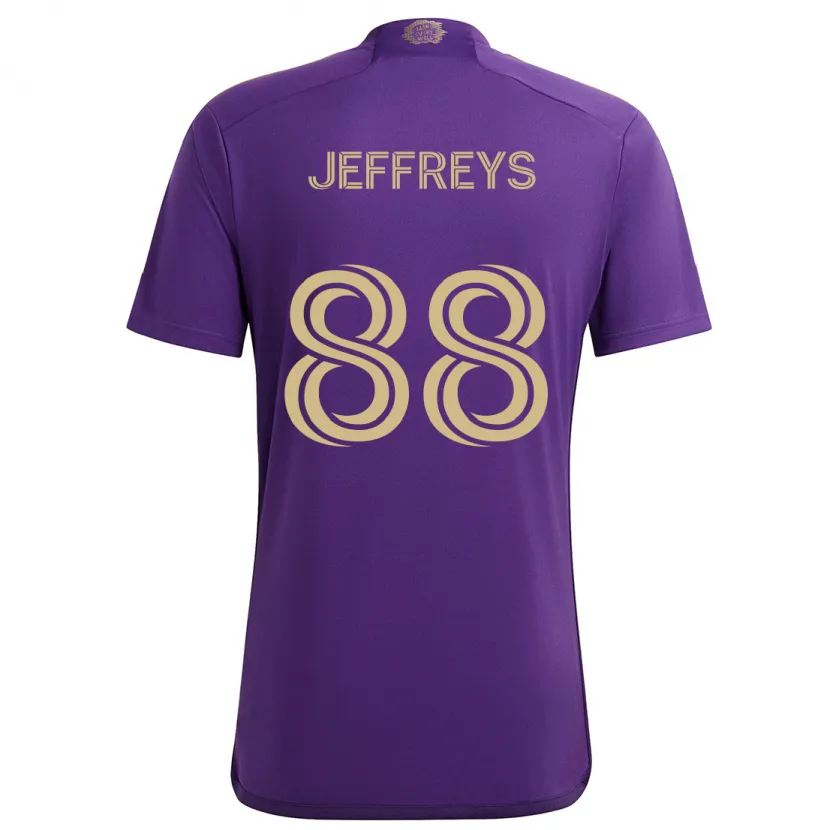 Danxen Enfant Maillot Tj Jeffreys #88 Violet Jaune Tenues Domicile 2024/25 T-Shirt