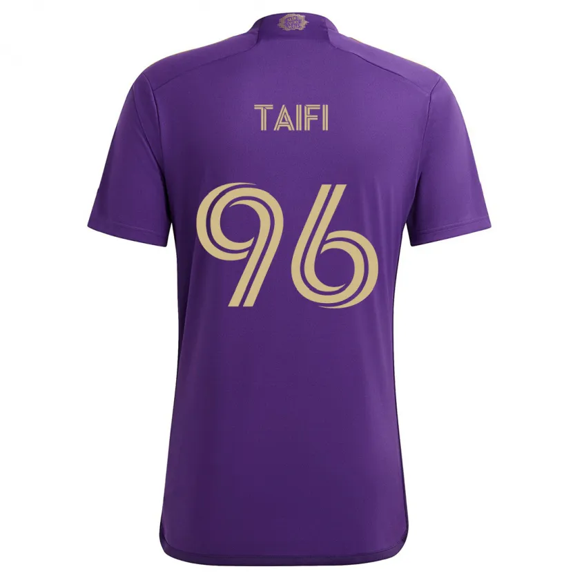 Danxen Enfant Maillot Zakaria Taifi #96 Violet Jaune Tenues Domicile 2024/25 T-Shirt