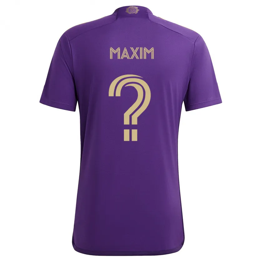 Danxen Enfant Maillot Luca Maxim #0 Violet Jaune Tenues Domicile 2024/25 T-Shirt