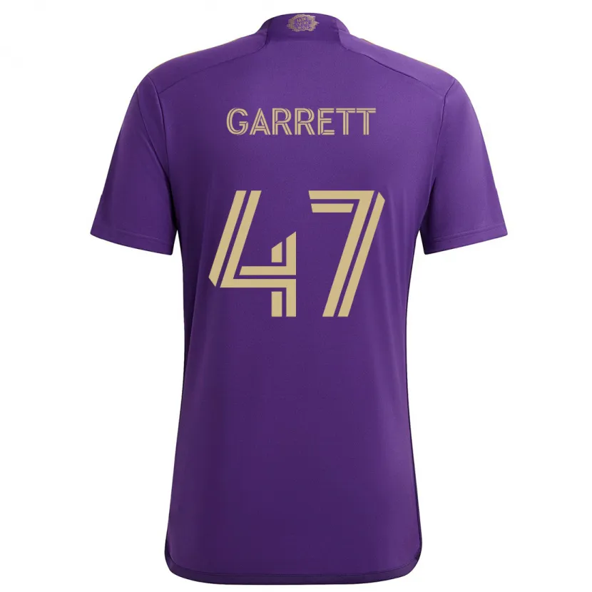 Danxen Enfant Maillot Ian Garrett #47 Violet Jaune Tenues Domicile 2024/25 T-Shirt