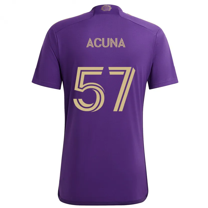 Danxen Enfant Maillot Cristofer Acuña #57 Violet Jaune Tenues Domicile 2024/25 T-Shirt