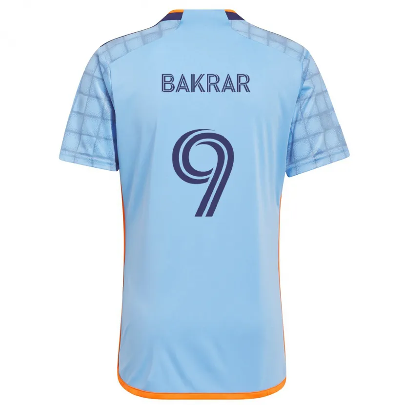 Danxen Enfant Maillot Monsef Bakrar #9 Bleu Orange Tenues Domicile 2024/25 T-Shirt