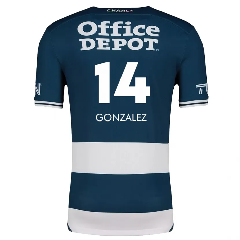 Danxen Enfant Maillot Arturo González #14 Bleu Blanc Tenues Domicile 2024/25 T-Shirt