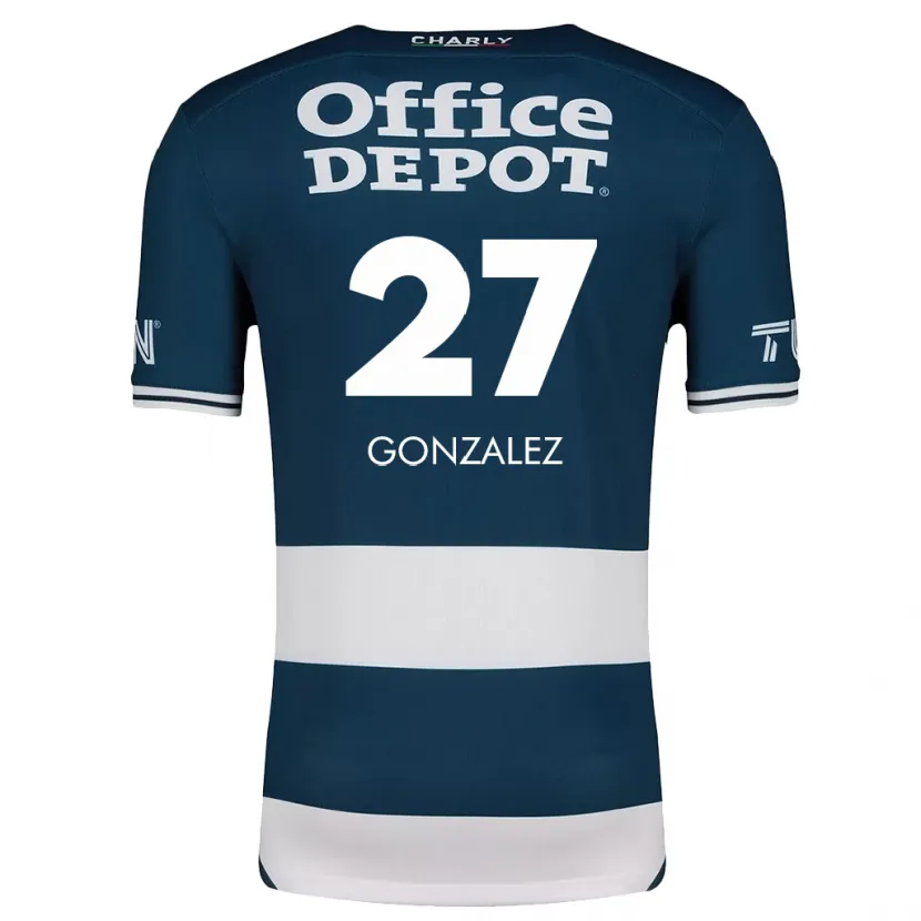 Danxen Enfant Maillot Owen González #27 Bleu Blanc Tenues Domicile 2024/25 T-Shirt