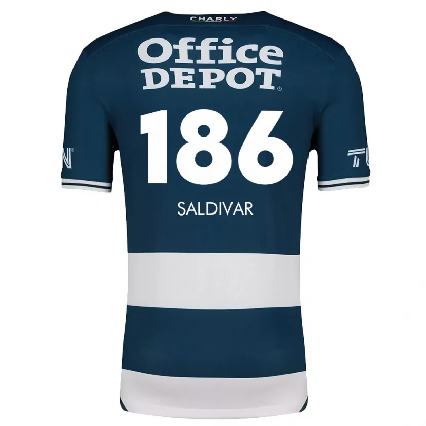 Danxen Enfant Maillot José Saldívar #186 Bleu Blanc Tenues Domicile 2024/25 T-Shirt