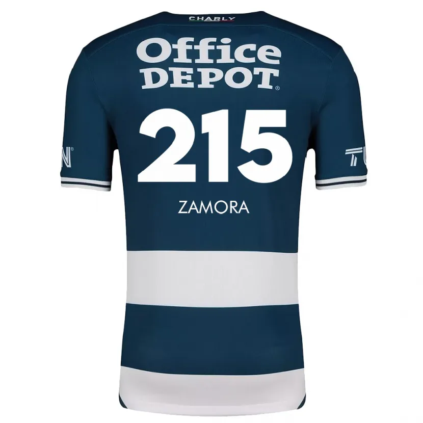 Danxen Enfant Maillot Yahir Zamora #215 Bleu Blanc Tenues Domicile 2024/25 T-Shirt