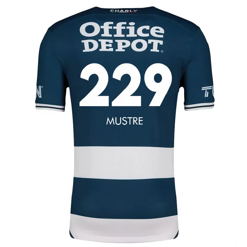 Danxen Enfant Maillot Eduardo Mustre #229 Bleu Blanc Tenues Domicile 2024/25 T-Shirt