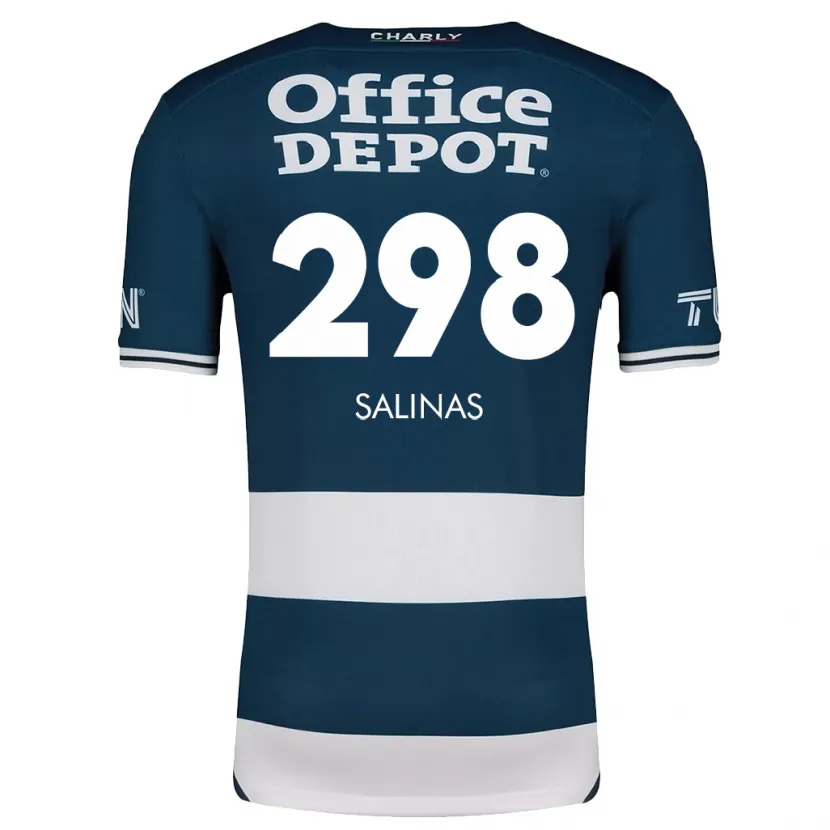 Danxen Enfant Maillot Jesús Salinas #298 Bleu Blanc Tenues Domicile 2024/25 T-Shirt