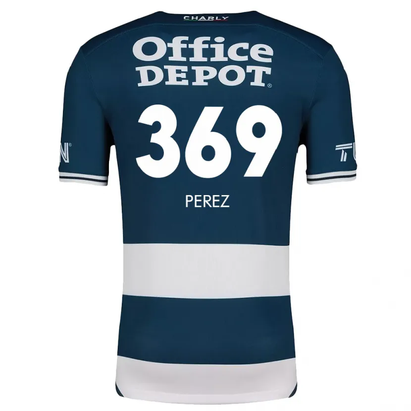 Danxen Enfant Maillot Santiago Pérez #369 Bleu Blanc Tenues Domicile 2024/25 T-Shirt