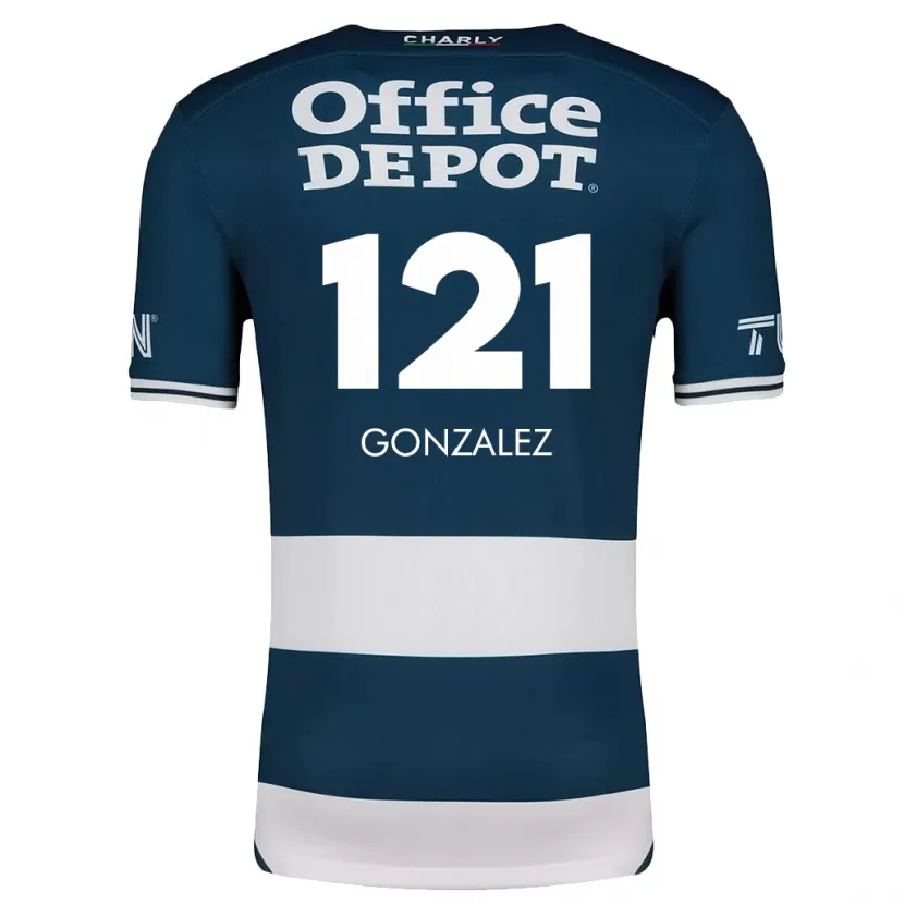 Danxen Enfant Maillot Cristian González #121 Bleu Blanc Tenues Domicile 2024/25 T-Shirt