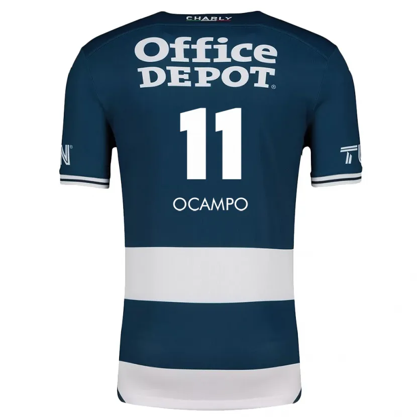 Danxen Enfant Maillot Mónica Ocampo #11 Bleu Blanc Tenues Domicile 2024/25 T-Shirt