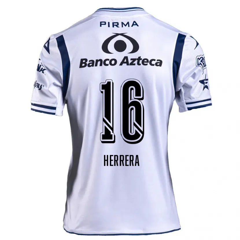 Danxen Enfant Maillot Alberto Herrera #16 Blanc Bleu Marine Tenues Domicile 2024/25 T-Shirt