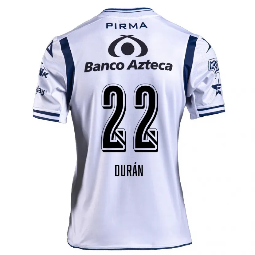 Danxen Enfant Maillot Rafael Durán #22 Blanc Bleu Marine Tenues Domicile 2024/25 T-Shirt