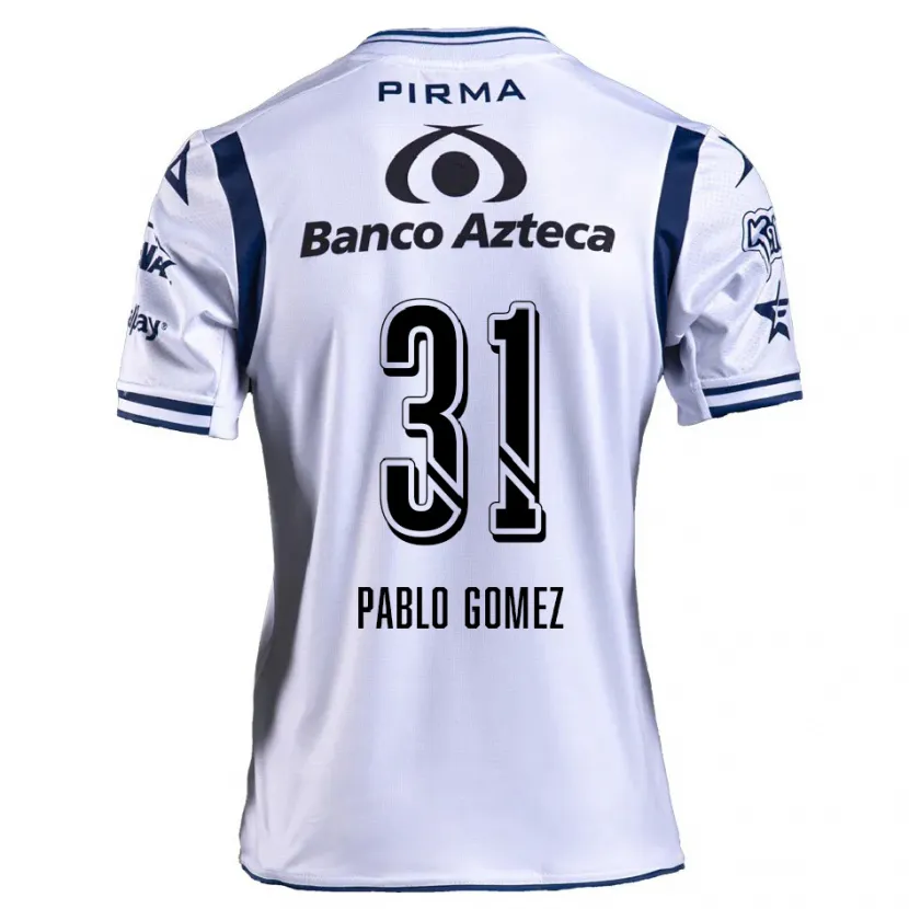 Danxen Enfant Maillot Juan Pablo Gómez #31 Blanc Bleu Marine Tenues Domicile 2024/25 T-Shirt