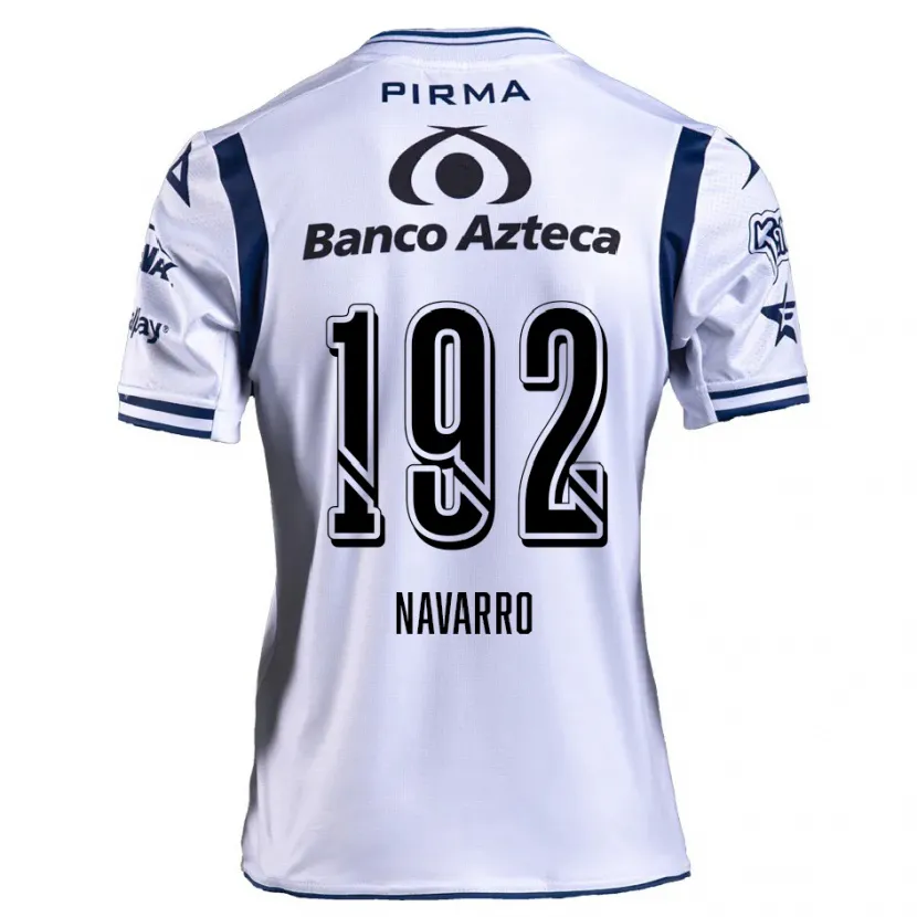 Danxen Enfant Maillot Eduardo Navarro #192 Blanc Bleu Marine Tenues Domicile 2024/25 T-Shirt