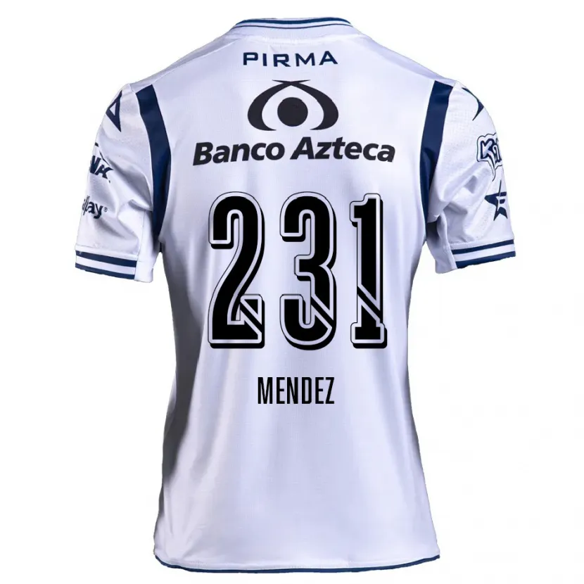 Danxen Enfant Maillot Alejandro Méndez #231 Blanc Bleu Marine Tenues Domicile 2024/25 T-Shirt