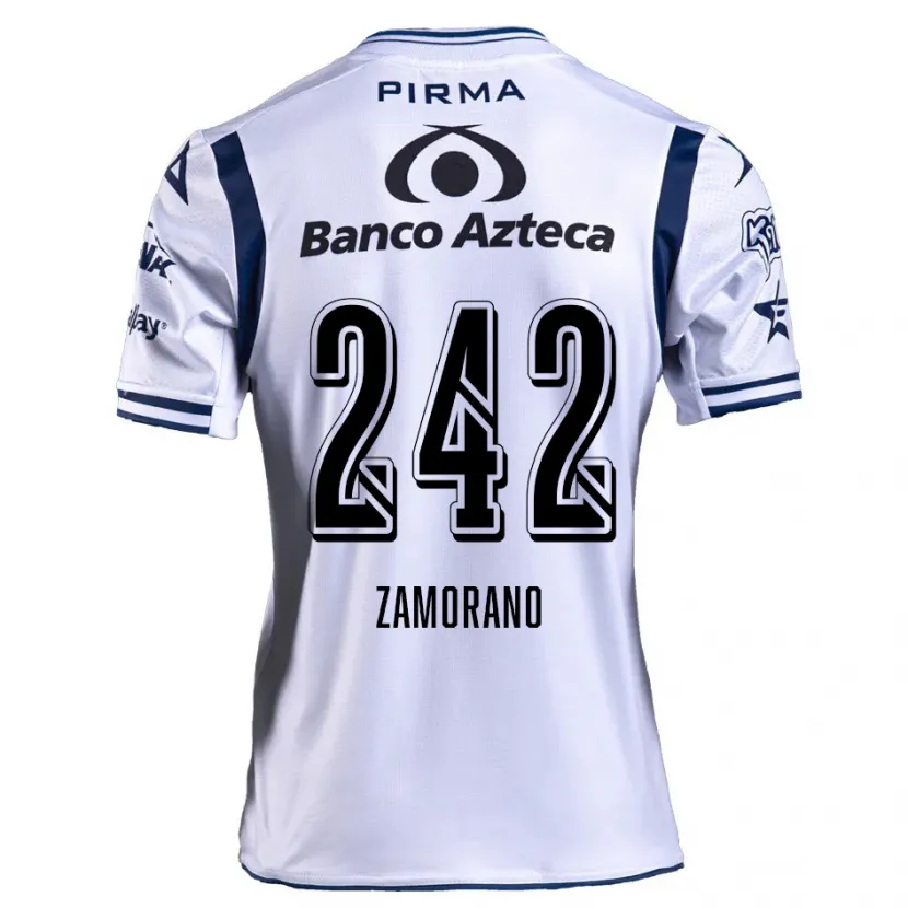 Danxen Enfant Maillot Leonardo Zamorano #242 Blanc Bleu Marine Tenues Domicile 2024/25 T-Shirt