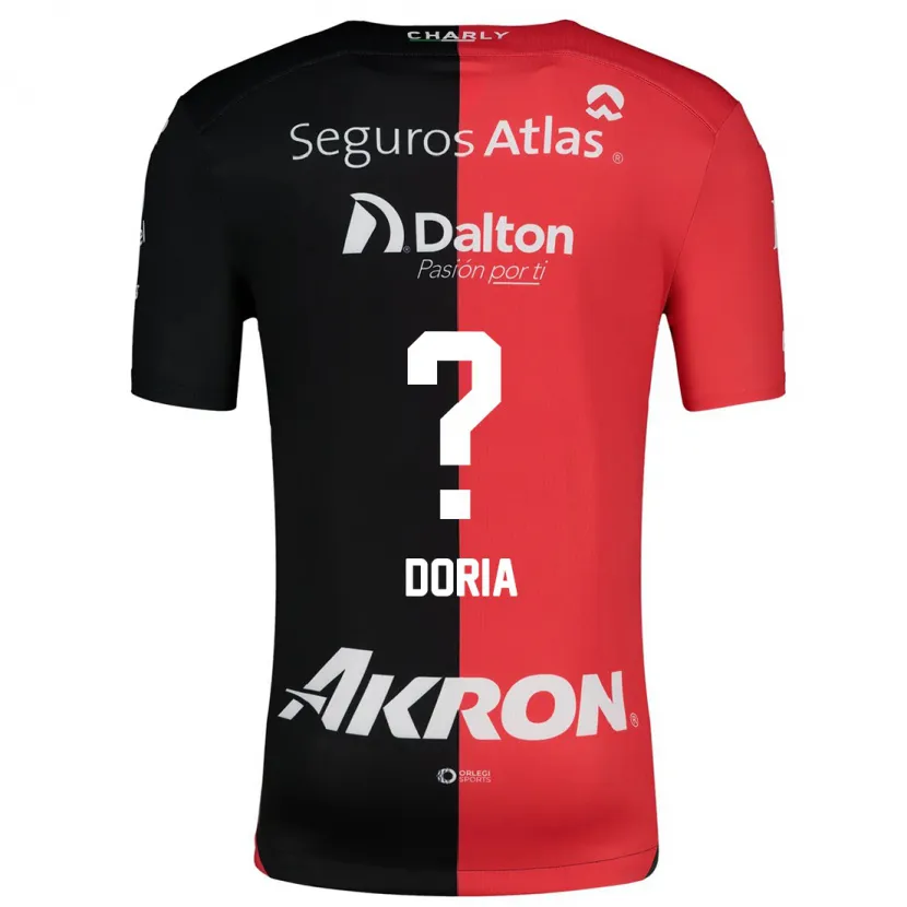 Danxen Enfant Maillot Matheus Dória #0 Rouge Noir Tenues Domicile 2024/25 T-Shirt