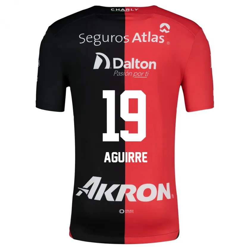 Danxen Enfant Maillot Eduardo Aguirre #19 Rouge Noir Tenues Domicile 2024/25 T-Shirt