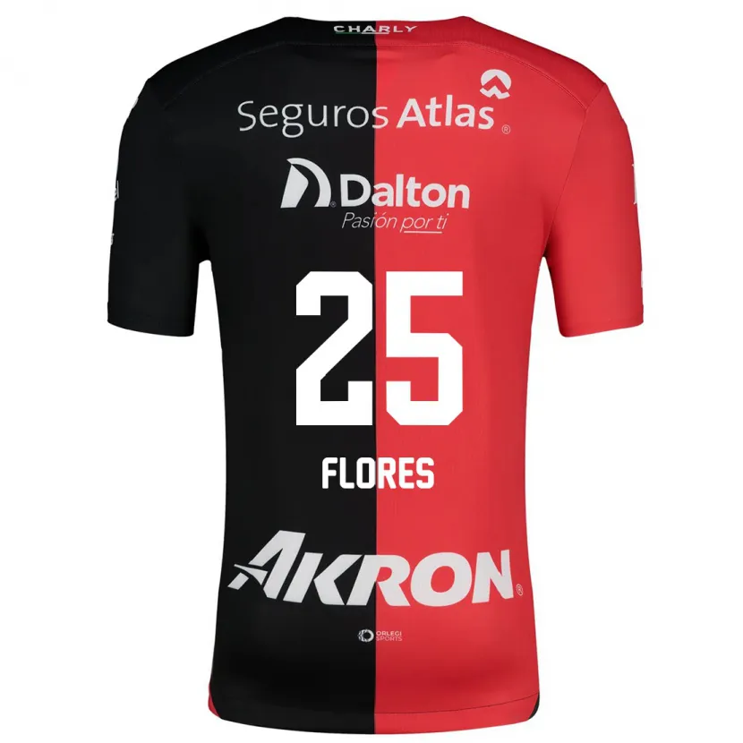 Danxen Enfant Maillot Leonardo Flores #25 Rouge Noir Tenues Domicile 2024/25 T-Shirt