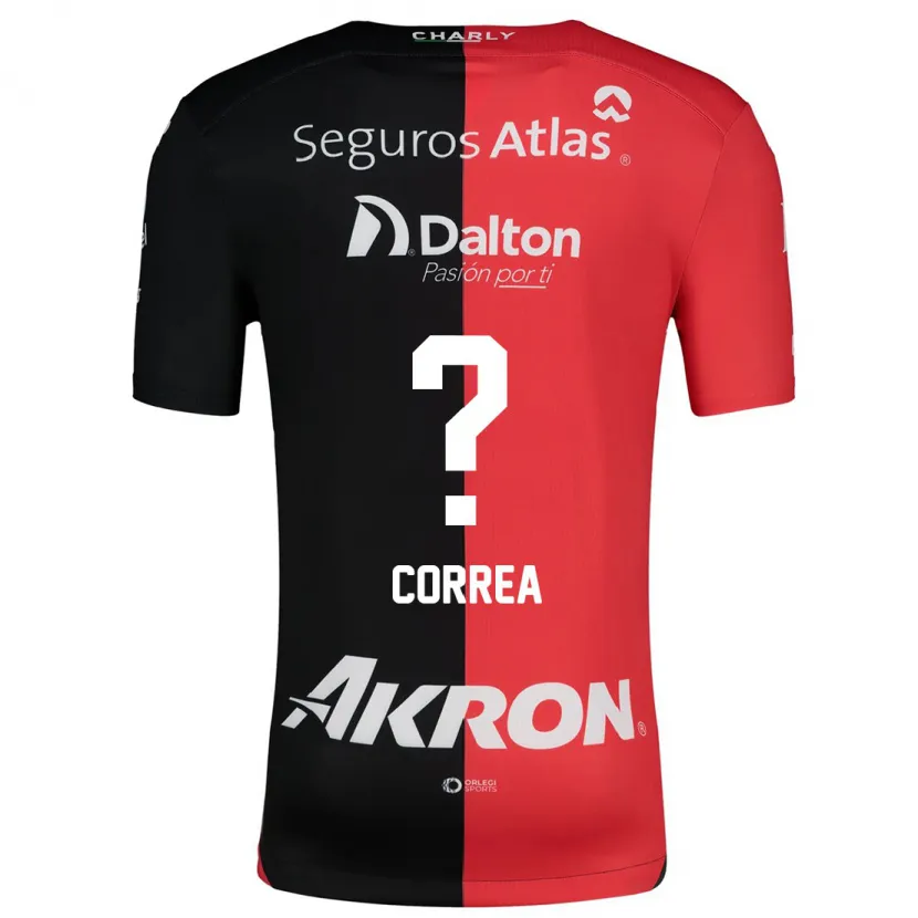 Danxen Enfant Maillot Leonardo Correa #0 Rouge Noir Tenues Domicile 2024/25 T-Shirt