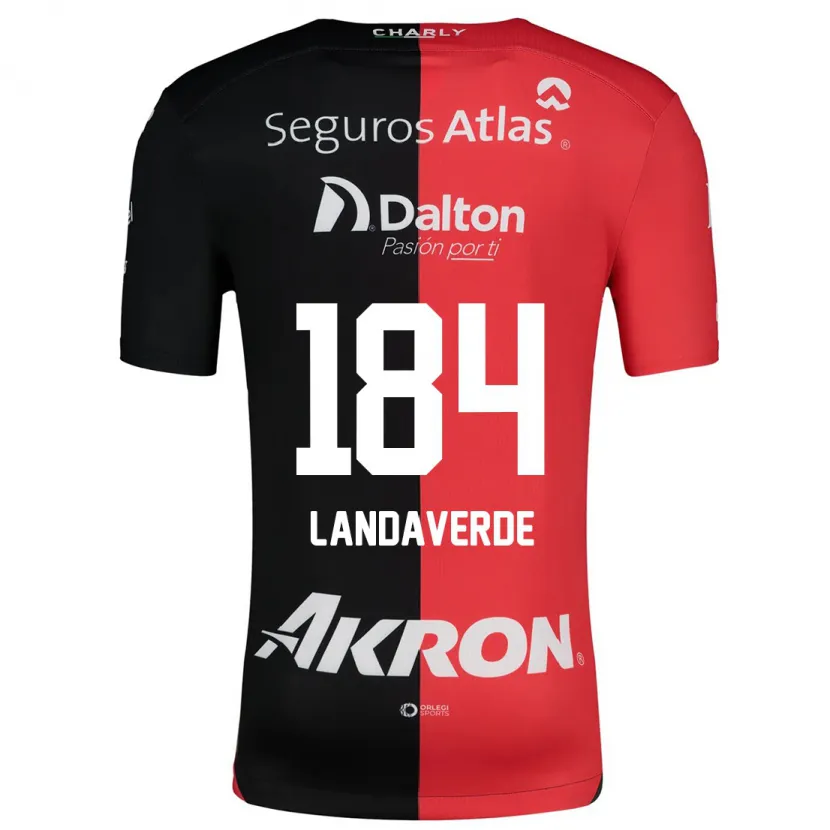 Danxen Enfant Maillot Antero Landaverde #184 Rouge Noir Tenues Domicile 2024/25 T-Shirt