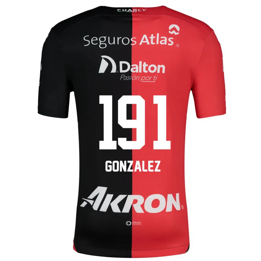 Danxen Enfant Maillot Juan González #191 Rouge Noir Tenues Domicile 2024/25 T-Shirt