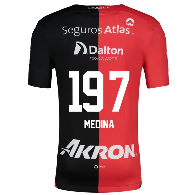 Danxen Enfant Maillot Héctor Medina #197 Rouge Noir Tenues Domicile 2024/25 T-Shirt