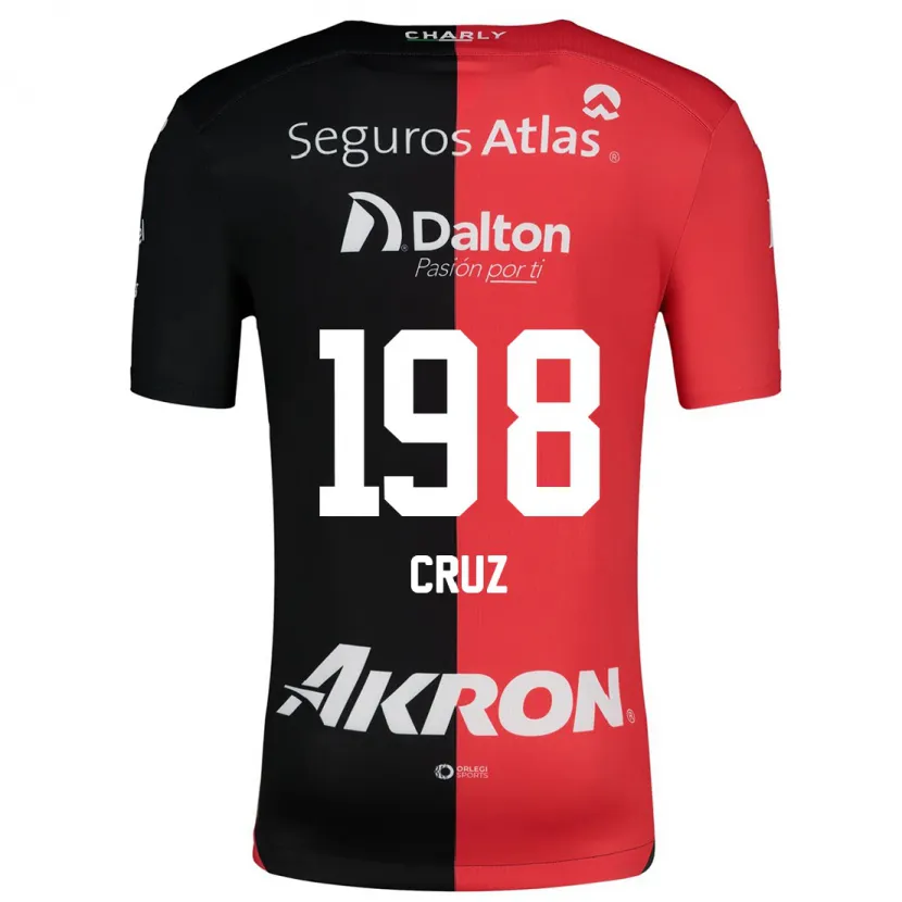 Danxen Enfant Maillot Carlos Cruz #198 Rouge Noir Tenues Domicile 2024/25 T-Shirt