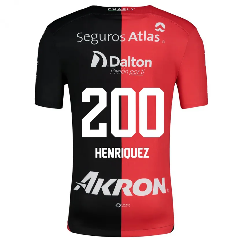 Danxen Enfant Maillot Carlos Henríquez #200 Rouge Noir Tenues Domicile 2024/25 T-Shirt