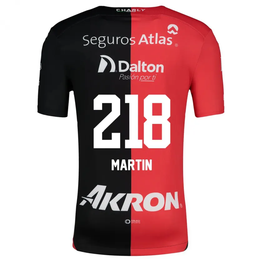 Danxen Enfant Maillot Jorge San Martín #218 Rouge Noir Tenues Domicile 2024/25 T-Shirt