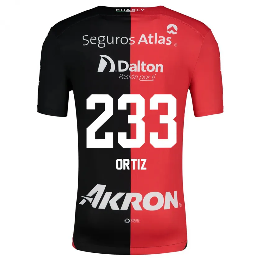 Danxen Enfant Maillot Brandon Ortiz #233 Rouge Noir Tenues Domicile 2024/25 T-Shirt