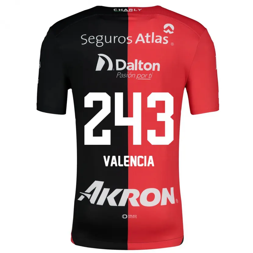 Danxen Enfant Maillot Luis Valencia #243 Rouge Noir Tenues Domicile 2024/25 T-Shirt