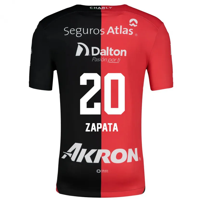 Danxen Enfant Maillot Juan Zapata #20 Rouge Noir Tenues Domicile 2024/25 T-Shirt