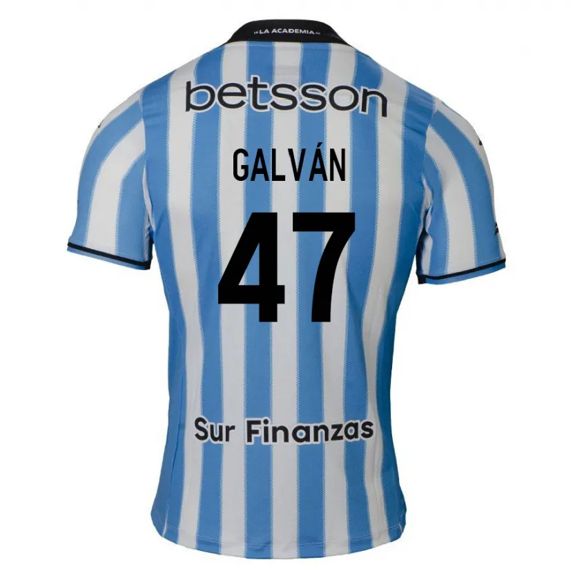 Danxen Enfant Maillot Ignacio Galván #47 Bleu Blanc Noir Tenues Domicile 2024/25 T-Shirt