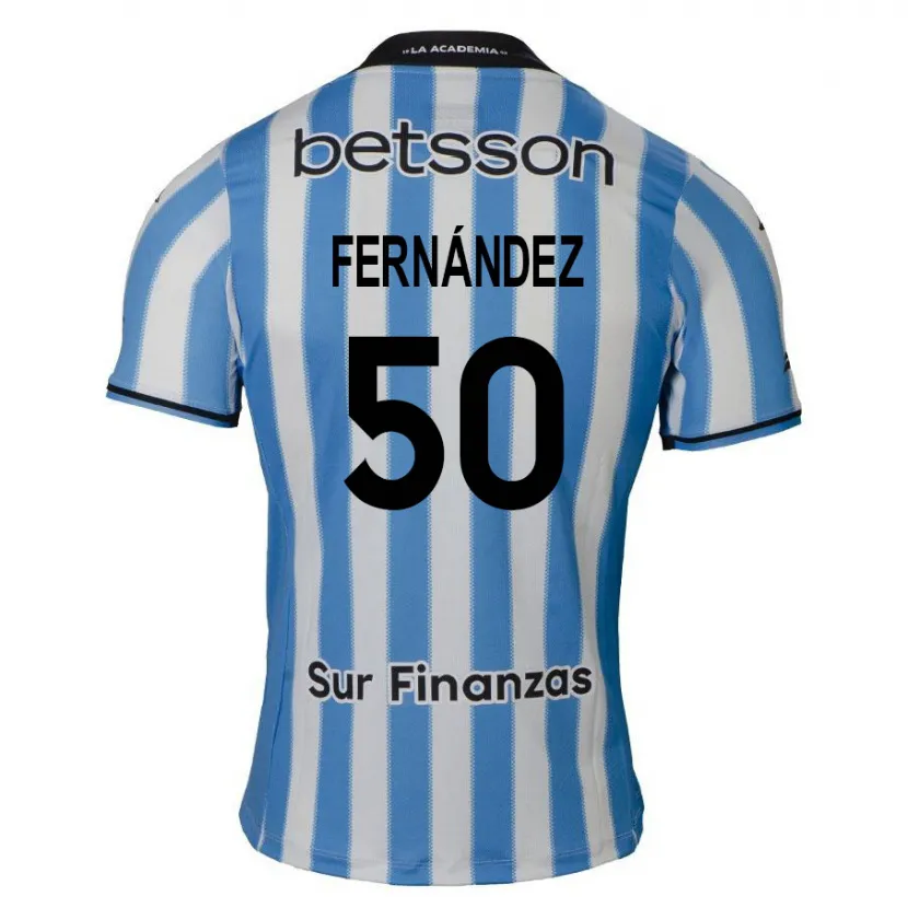 Danxen Enfant Maillot Román Fernández #50 Bleu Blanc Noir Tenues Domicile 2024/25 T-Shirt