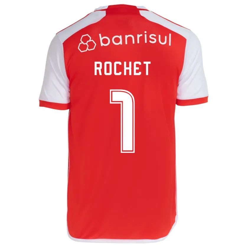 Danxen Enfant Maillot Sergio Rochet #1 Rouge Blanc Tenues Domicile 2024/25 T-Shirt